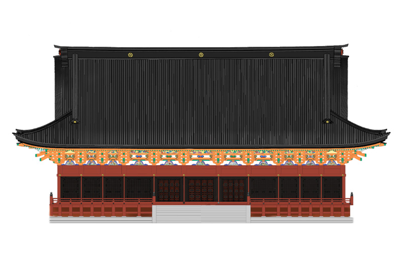 根本中堂屋根「ちゃん塗」